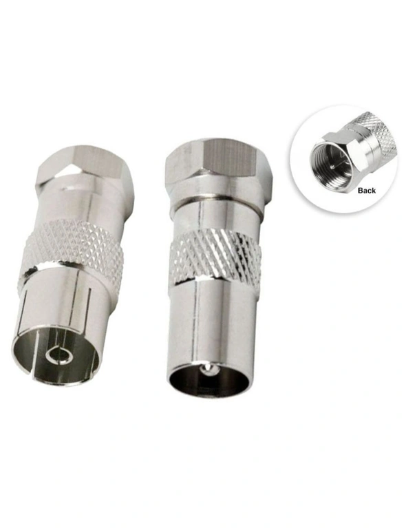 F-Type Male to Coax Female Socket/F Male to PAL M TV Antenna Adapter 6pc, hi-res image number null
