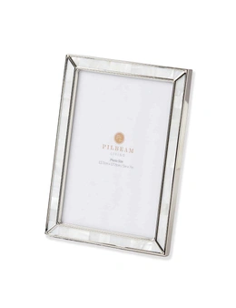 Pilbeam Living Perla Metal 5x7" Photo Frame Picture Display Holder Stand Silver