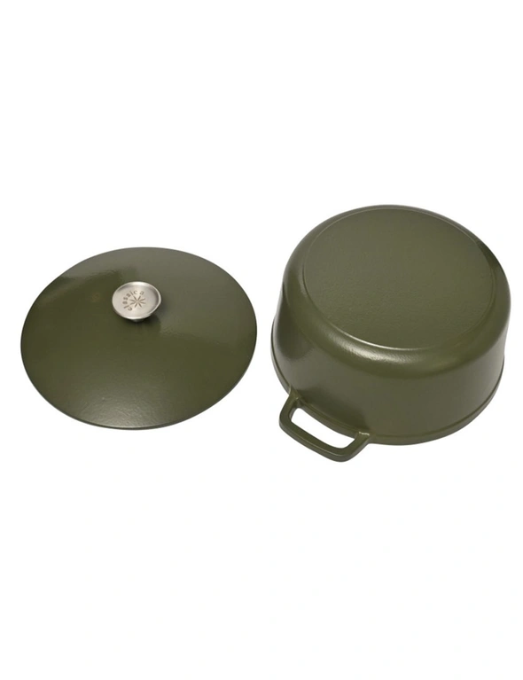 Classica 26cm/5.5L Oval Cast Iron Casserole Induction Cooking Pot Olive Green, hi-res image number null