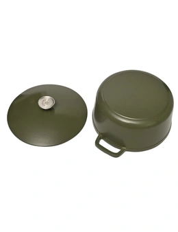 Classica 26cm/5.5L Oval Cast Iron Casserole Induction Cooking Pot Olive Green