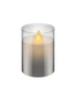 Goobay Battery-Operated 7.5x10cm LED Wax Candle in Glass Home/Room Decor Grey, hi-res
