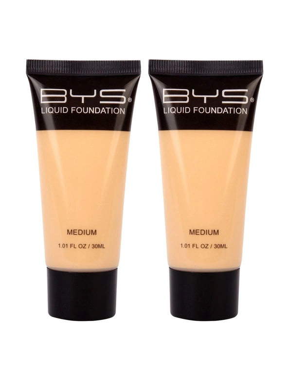 2x BYS Tube 30ml Liquid Foundation Creamy Blendable Makeup Face Cosmetics Medium, hi-res image number null