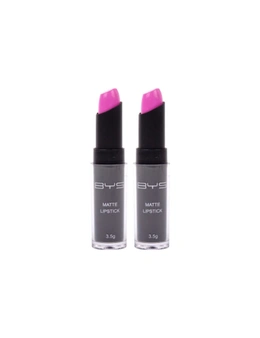 2x BYS 3.5g Matte Lipstick Velvety Creamy Lip Makeup Cosmetic I Dont Pink So