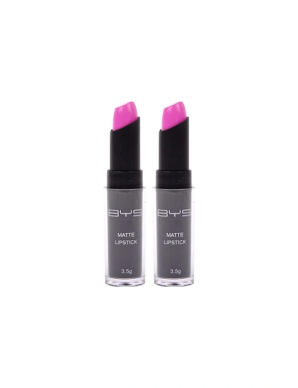 2x BYS 3.5g Matte Lipstick Velvety Creamy Lip Makeup Cosmetic I Dont Pink So, hi-res image number null