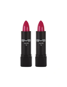 2x BYS Lipstick Lip Colour Cream Cosmetic Beauty Face Makeup Cranberry Red 3g
