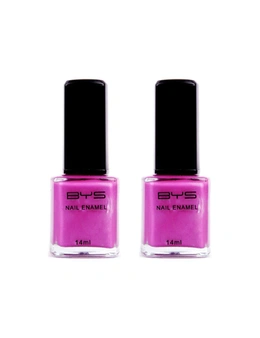 2x BYS In Grape Shape Nail Polish Enamel Lacquer Gloss Quick Drying 14ml Pink