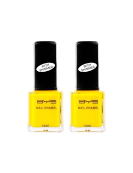 2x BYS 14ml Shimmer Golden Sands Nail Polish Enamel Lacquer Shimmering Yellow