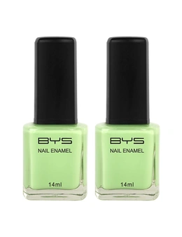 2x BYS Steal The Limelight Nail Polish Enamel Lacquer Gloss Quick Dry 14ml Green