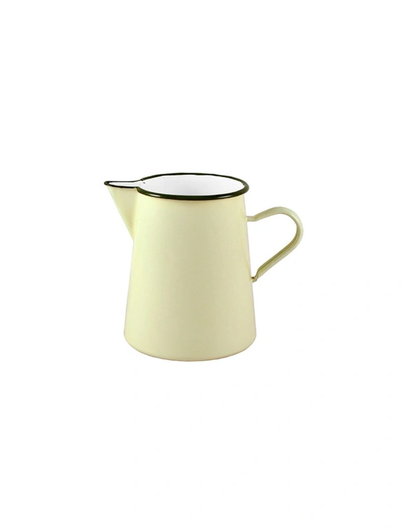 Urban Style Enamelware 1L Pitcher Jug Container w/ Green Rim Premium Cottage, hi-res image number null