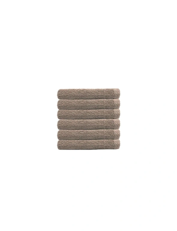 6pc Bambury Commercial Chateau 33x33cm Soft Cotton Face Washer/Towel Set White, hi-res image number null