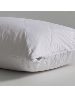 Canningvale 73cm 250 Gsm Cotton Diamond-Quilted Pillow Protector Cover White