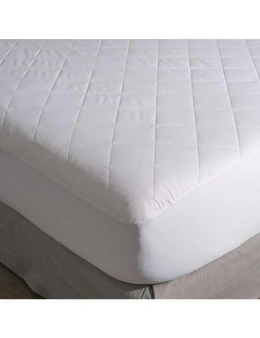 Canningvale Queen Bed 100% Cotton Diamond-Quilted Mattress Protector White