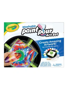 Crayola Washable Paint Pour Art Craft Kit Canvas/Strainer Set Kids/Adult 8y+