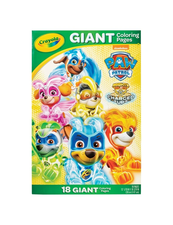 18pg Crayola 30x47cm Paw Patrol Giant Colouring Pages Activity Picture Kids 3y+, hi-res image number null