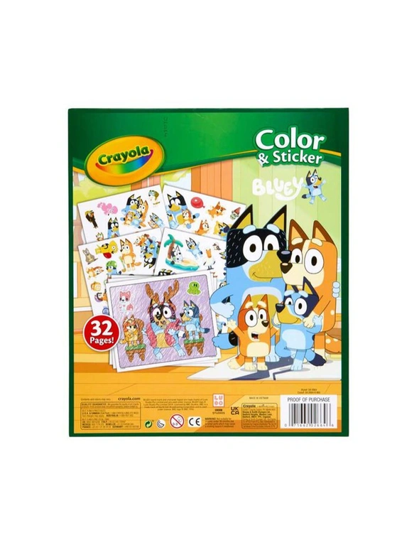 32pg Crayola Bluey Colour/Sticker Learning Activity Picture Book Children 3y+, hi-res image number null