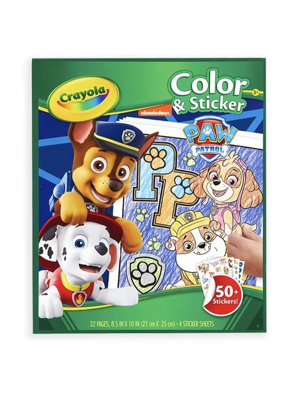 32pg Crayola Paw Patrol Colour & Sticker Activity Educational Art Book Kids 3y+, hi-res image number null