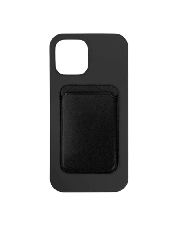 Cleanskin Silicon Case w/ Magnetic Card Holder For iPhone 13 Pro (6.1" Pro) - Black, hi-res image number null