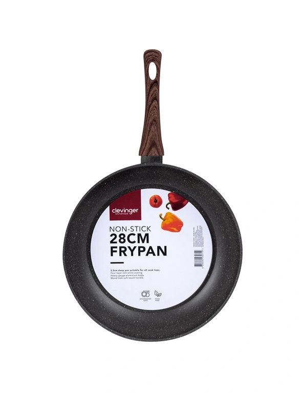 Clevinger 28cm Forged Aluminium 4 Layer Round Non-Stick Frypan Cookware Black, hi-res image number null