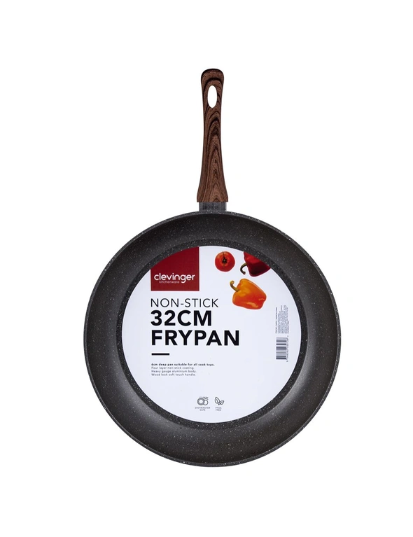 Clevinger 32cm Forged Aluminium 4 Layer Round Non-Stick Frypan Cookware Black, hi-res image number null