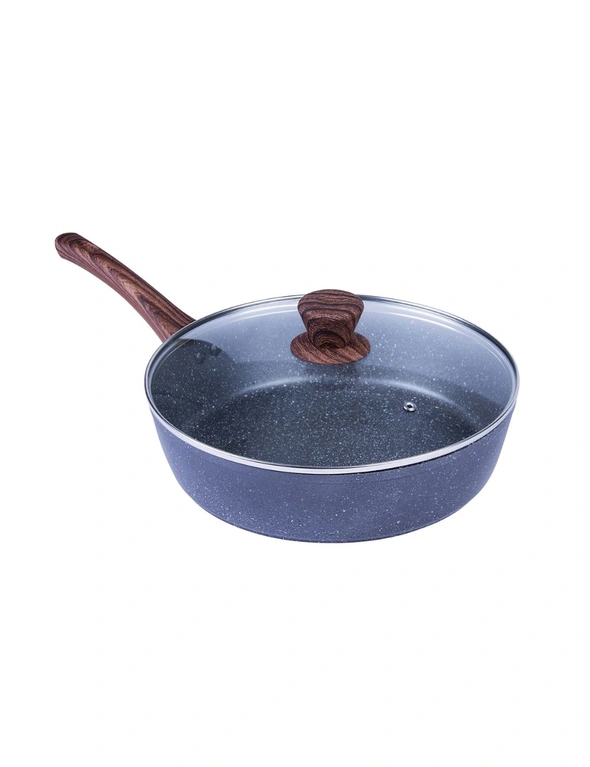 Clevinger 28cm Forged Aluminium w/Lid 4 Layer Round Non-Stick Saute Pan Black, hi-res image number null