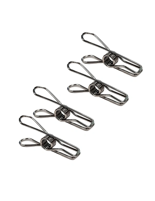 100pc Clevinger Clothing Line Clips Hang Laundry Pins Stainless Steel Pegs Clamp, hi-res image number null