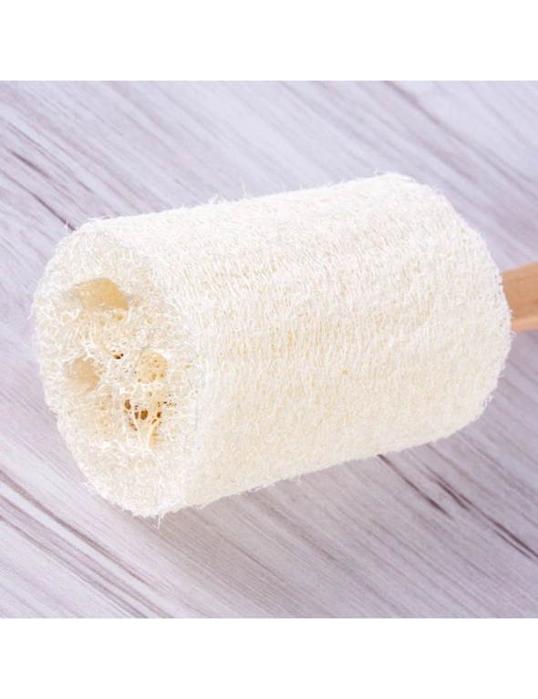 3x Clevinger Eco Loofah Shower Back/Body Scrubber With Wood Handle 6.5x36cm, hi-res image number null