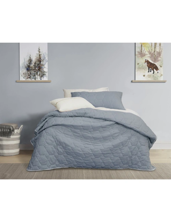 Jelly Bean Kids Bolston Single/Double Bed Coverlet Set Pale Blue, hi-res image number null