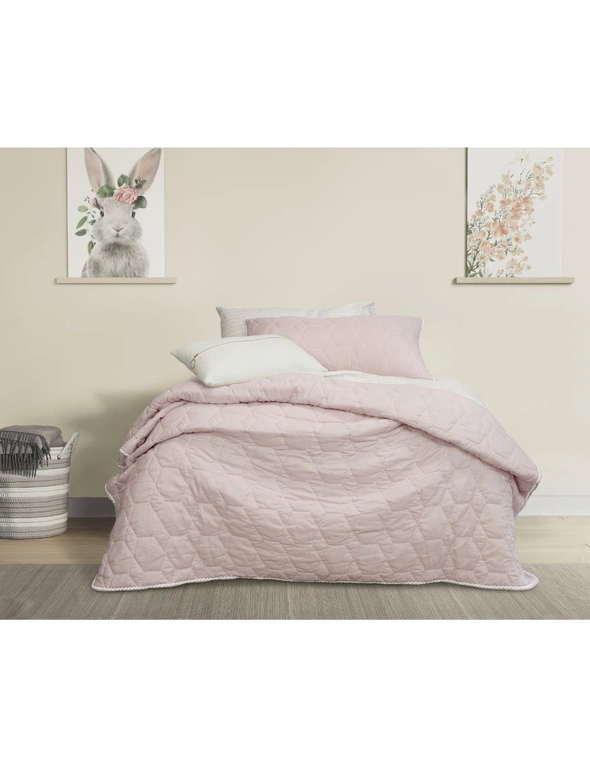 Jelly Bean Kids Bolston Single/Double Bed Coverlet Set Pink, hi-res image number null