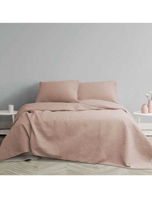 Ardor Boudoir Queen/King Bed Coverlet Set Chloe Luxe Soft Quilted Powder Pink, hi-res image number null