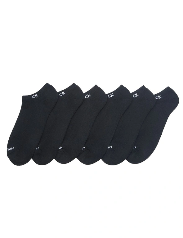 6PK Calvin Klein Men's One Size Athletic Cushion No Show Socks Black, hi-res image number null