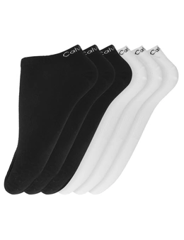 6PK Calvin Klein Women's One Size No Show Socks Black/White Assorted