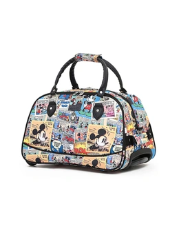 Disney 2 Wheel Rolling Bag Travel Hand Carry Luggage 48x26x28cm Comic Collage