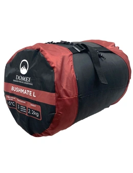 Domex Sleeping Bag Bushmate Large -5c Synthetic Fill Right Hand Zip Burgundy Red