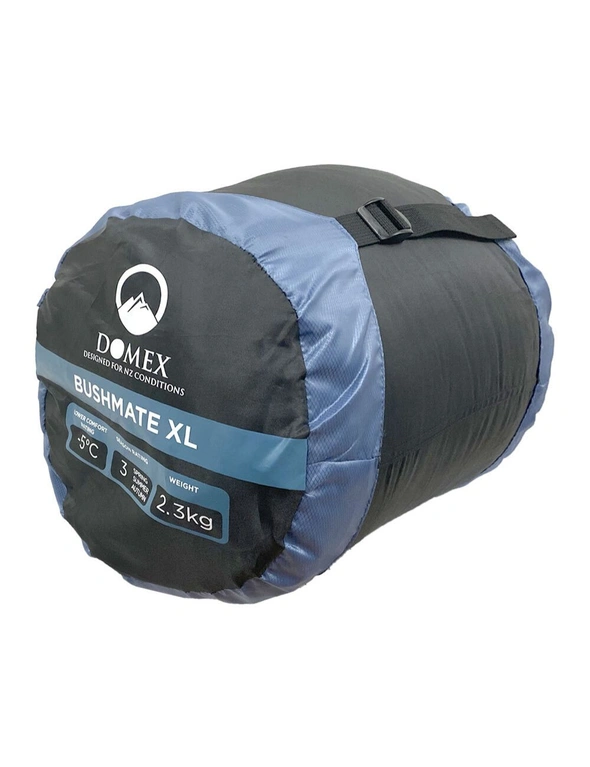 Domex Sleeping Bag Bushmate XL -5c Synthetic Fill Left Hand Zip Steel Blue, hi-res image number null