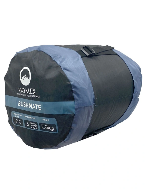 Domex Sleeping Bag Bushmate Standard -5c Synthetic Fill Left Hand Zip Steel Blue, hi-res image number null