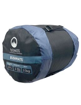 Domex Sleeping Bag Bushmate Standard -5c Synthetic Fill Left Hand Zip Steel Blue
