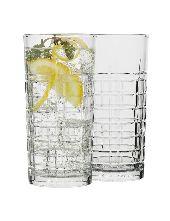 6pc Ecology Jasper 320ml Hi Ball Glass Drink Tumblers Cocktail Glasses Clear, hi-res image number null