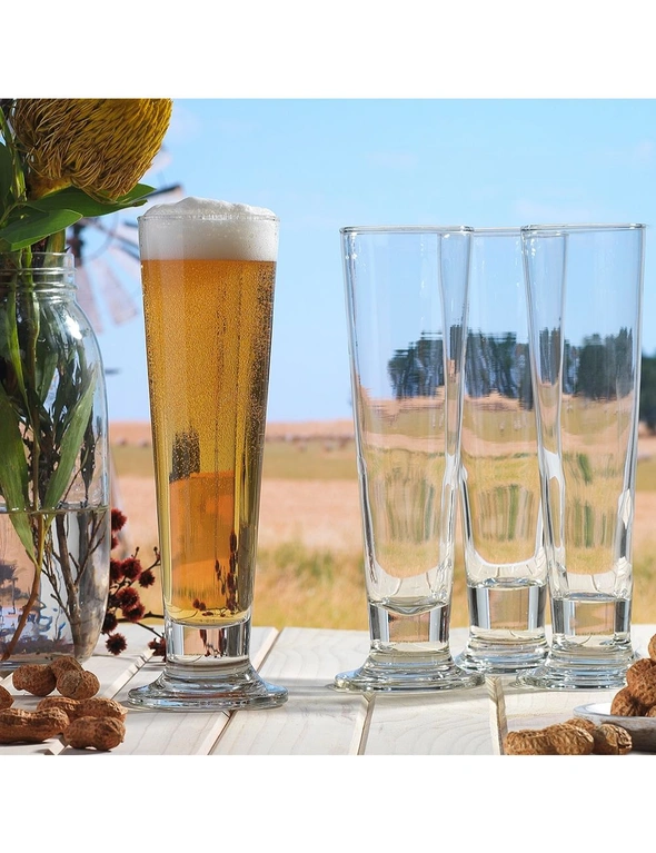 4pc Ecology Classic 420ml Clear Beer Glass Pilsner Glasses Glassware Barware Set, hi-res image number null