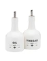 2pc Ecology Staples Foundry Porcelain 300ml Oil & Vinegar Container Set White, hi-res