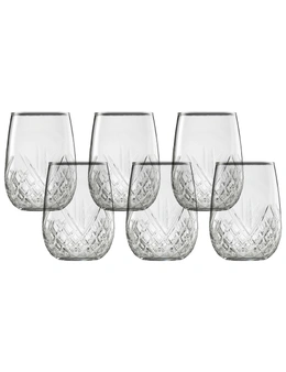 6pc Ecology Carmen 490ml Stemless Wine Glasses Goblets Drink Cup Tumblers Clear