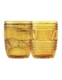 4pc Ecology Groove 240ml Glass Tumblers Water/Cocktail Round Drinking Cup Amber, hi-res