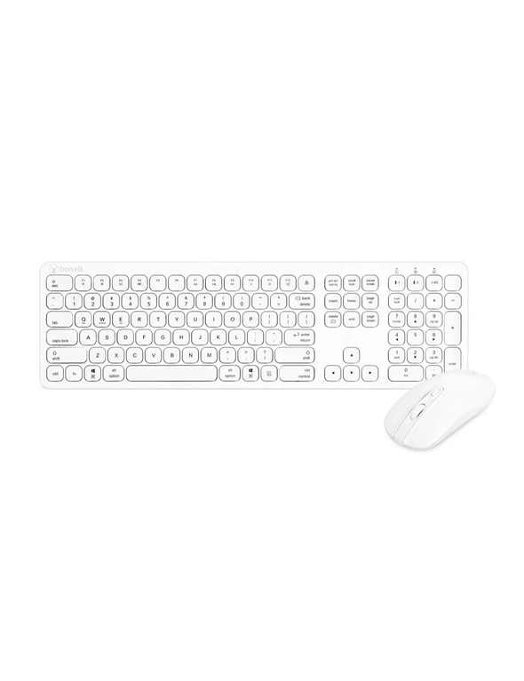 Bonelk KM-447 Bluetooth/2.4GHz Wireless Keyboard/Mouse Combo For Smartphones WHT, hi-res image number null