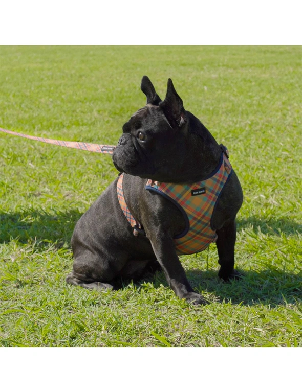 Frank Barker 52-82cm Adjustable Plaid Dog Harness Outdoor Pet Vest L Orange, hi-res image number null