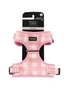 Frank Barker 52-82cm Adjustable Gingham Dog Harness Outdoor Pet Vest L Pink, hi-res
