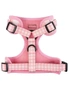 Frank Barker 52-82cm Adjustable Gingham Dog Harness Outdoor Pet Vest L Pink, hi-res