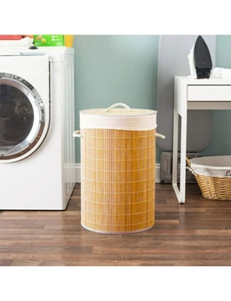 Maine & Crawford Kalib 60x38cm Bamboo Laundry Basket Storage w/ Lining Natural