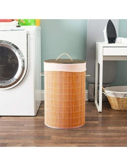 Maine & Crawford Kalib 50x35cm Bamboo Laundry Basket Storage w/ Lining Natural