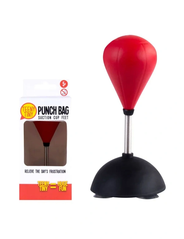 Teeny Tiny Table 13cm Punch Bag Desk Punching Ball Stress/Pressure Relief Red, hi-res image number null