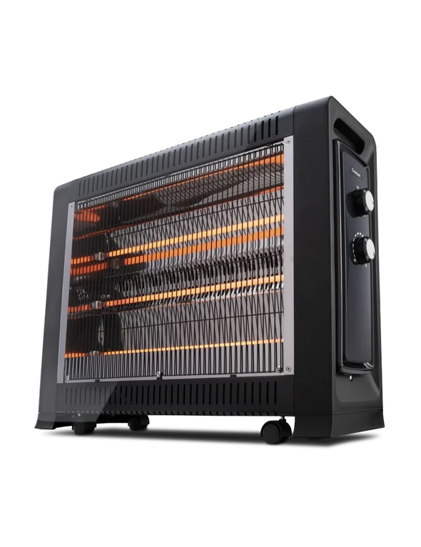 Goldair 63cm 2400W Radiant Heater w/Fan/Adjustable Thermostat Home Heating Black, hi-res image number null