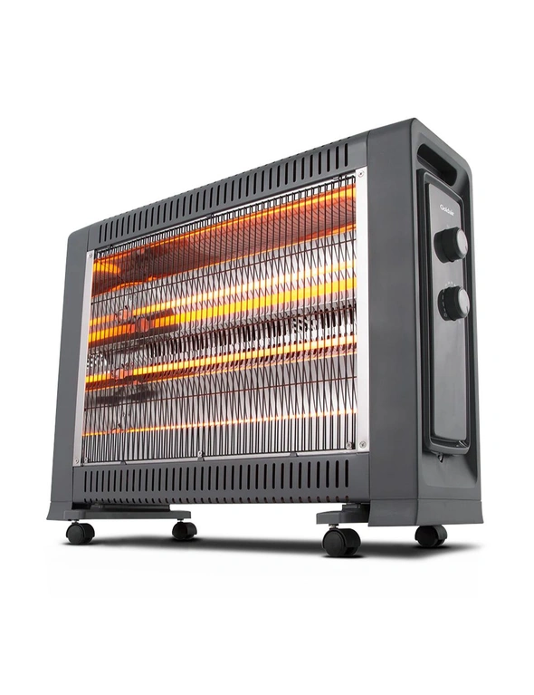 Goldair 65.5cm 2400W Radiant Heater w/ Fan/Thermostat Home Heating Charcoal, hi-res image number null